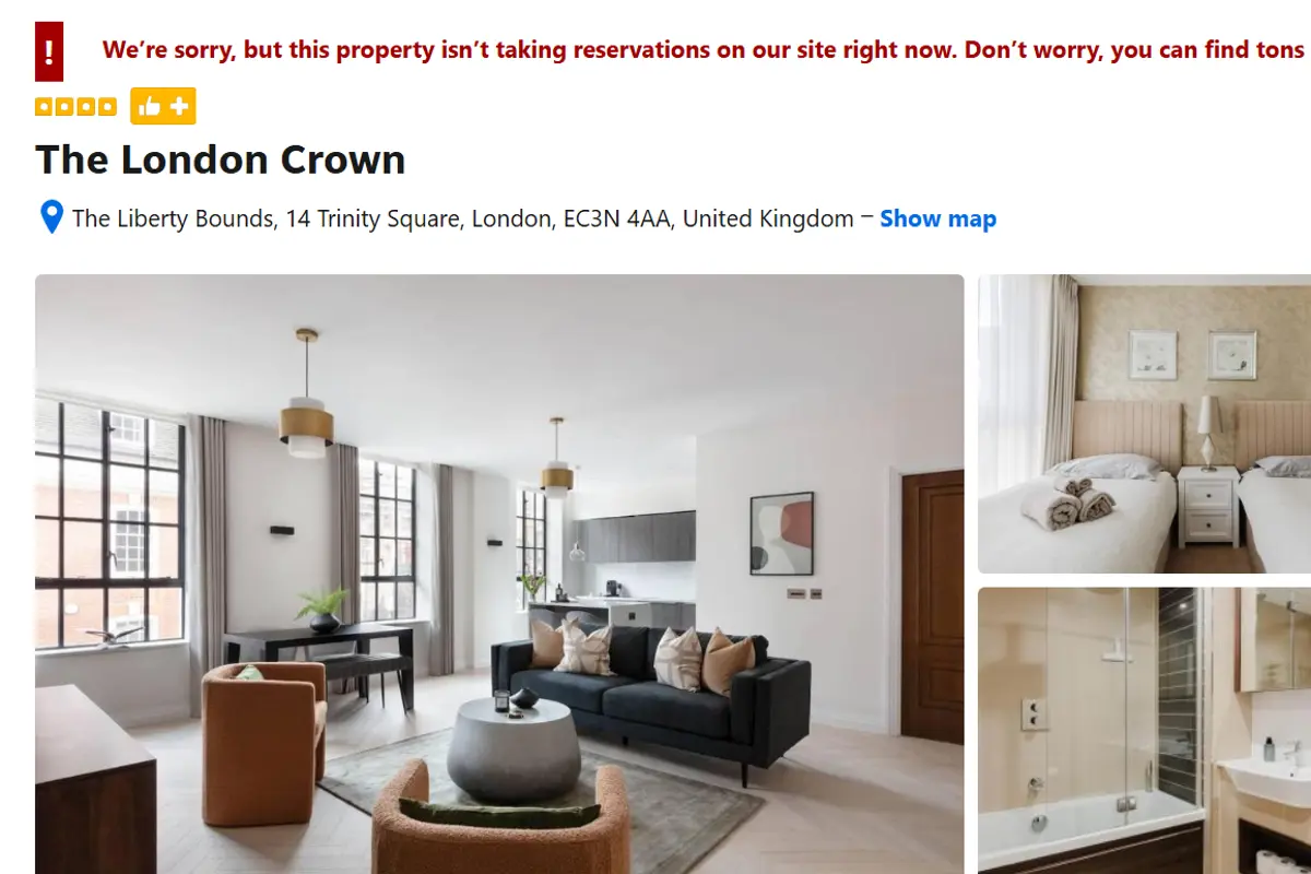 Booking.com lists fake apartment inside UK Parliament for eighty pounds a night
